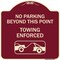 Signmission No Parking Beyond This Point Towing Enforced W/ Graphic Heavy-Gauge Alum, 18" x 18", BU-1818-23760 A-DES-BU-1818-23760 - alternate 1